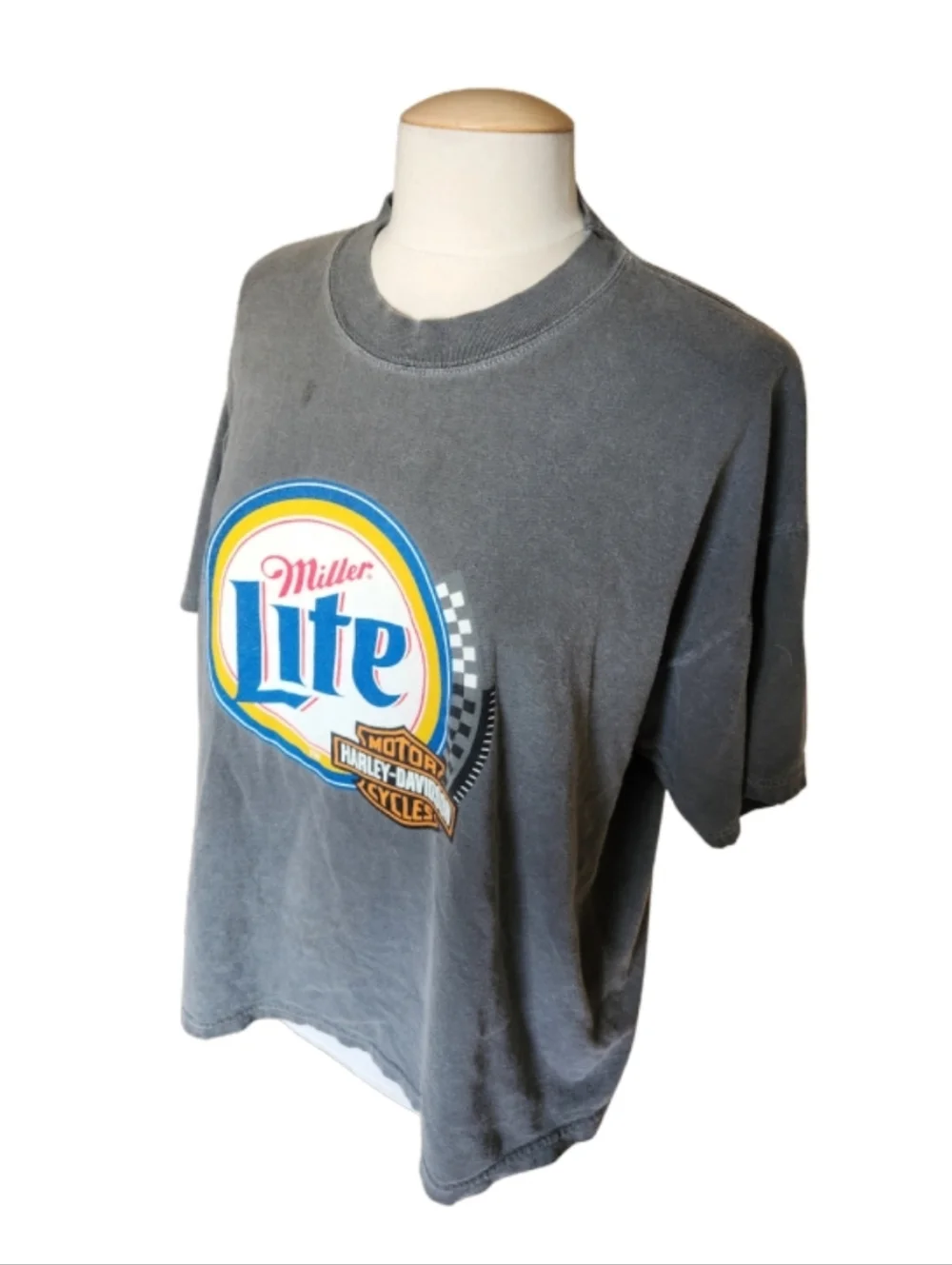 Vintage Miller Lite x Harley-Davidson Gray Graphic Tshirt XL - Picture 2 of 4
